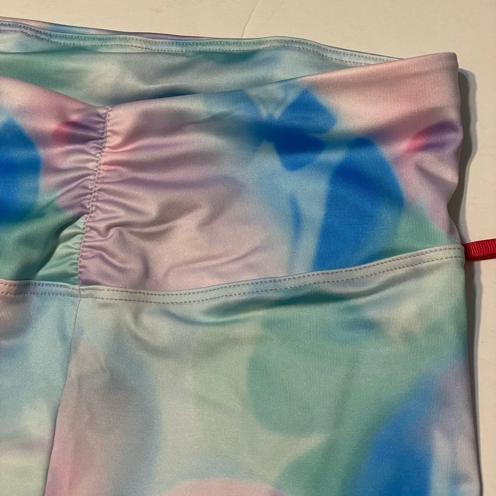 Justice Cinch Waistband Dance Shorts Girls XL (16-18) with Butterfly Print,